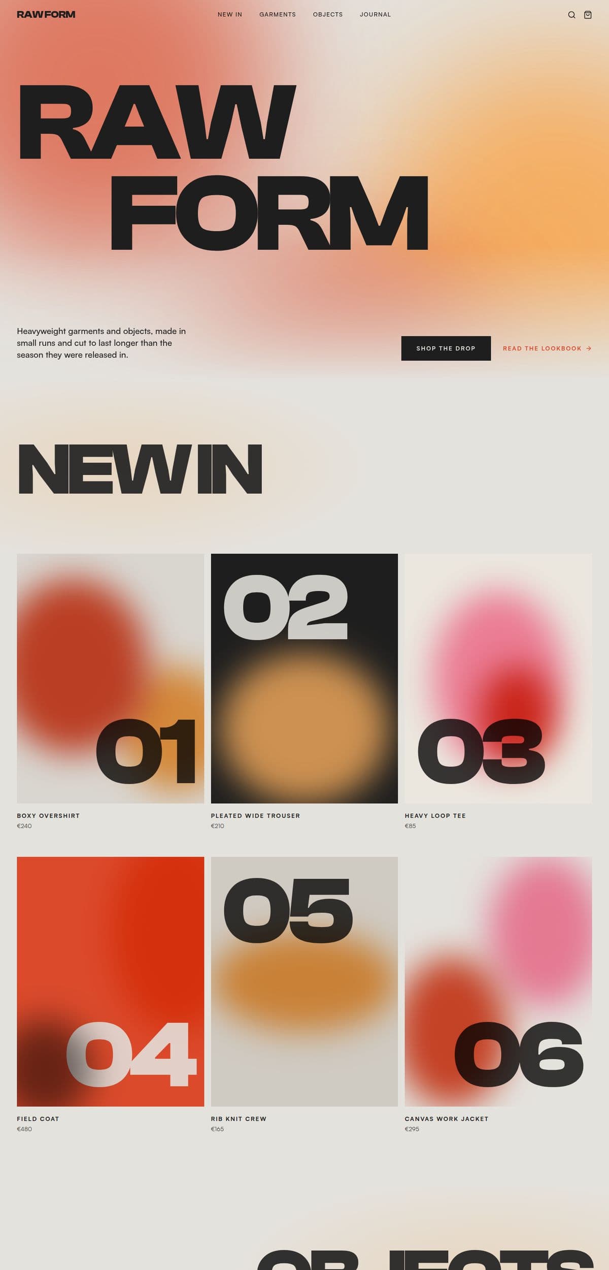 Raw Form concept website