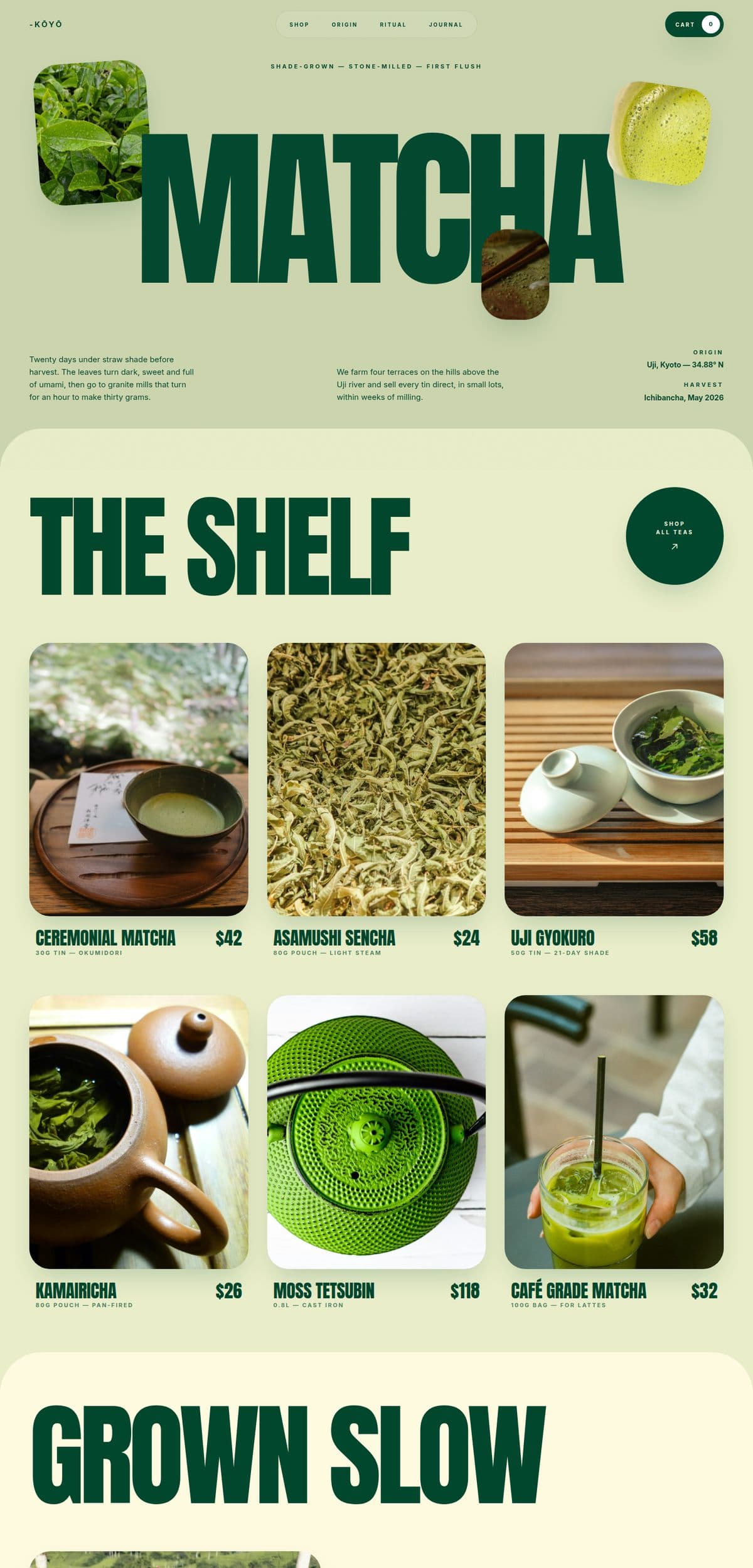 Kōyō Tea concept website